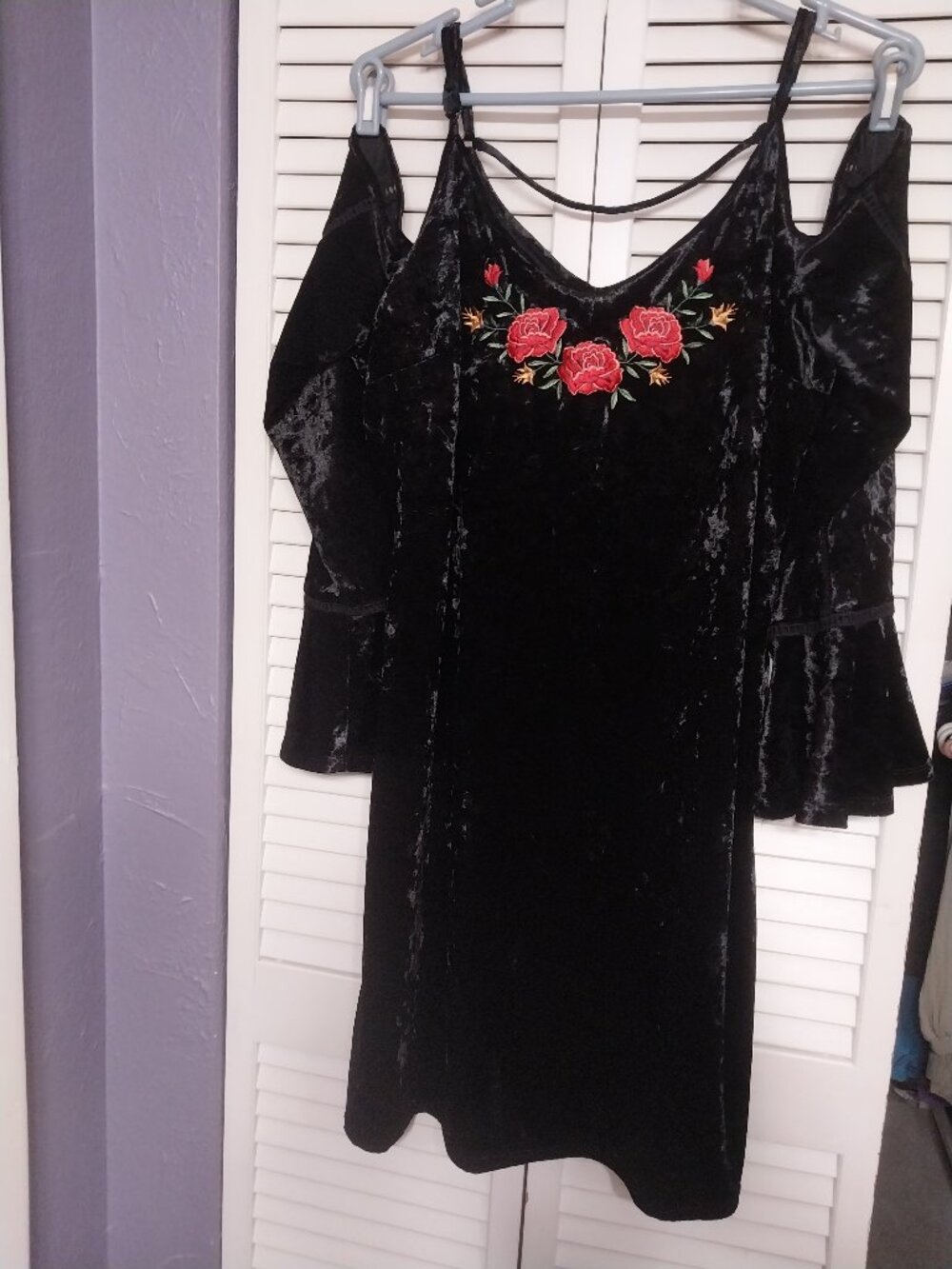 COCO Velvety Embroidered Blousy Dress